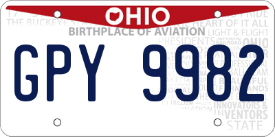 OH license plate GPY9982