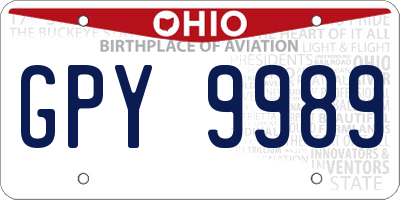 OH license plate GPY9989