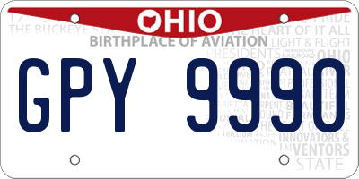 OH license plate GPY9990