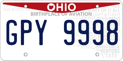 OH license plate GPY9998