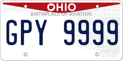 OH license plate GPY9999