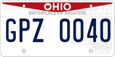 OH license plate GPZ0040