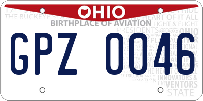 OH license plate GPZ0046