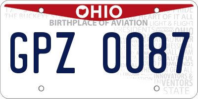 OH license plate GPZ0087