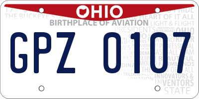 OH license plate GPZ0107