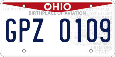 OH license plate GPZ0109