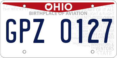 OH license plate GPZ0127