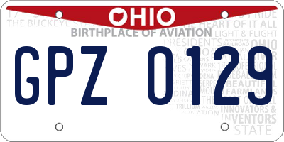 OH license plate GPZ0129