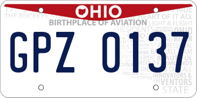 OH license plate GPZ0137