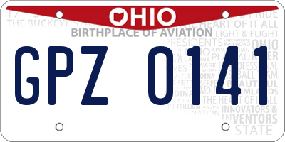 OH license plate GPZ0141