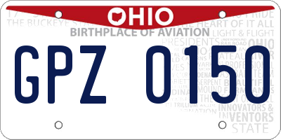 OH license plate GPZ0150