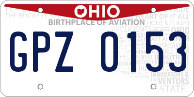 OH license plate GPZ0153