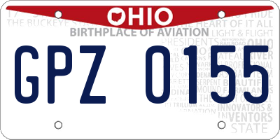 OH license plate GPZ0155