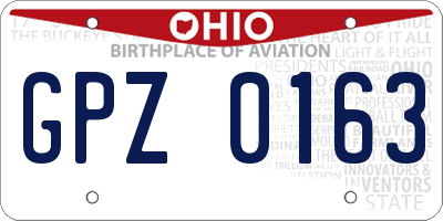 OH license plate GPZ0163