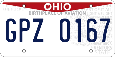 OH license plate GPZ0167