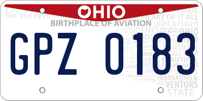 OH license plate GPZ0183