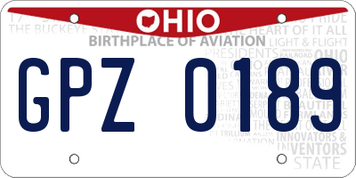 OH license plate GPZ0189