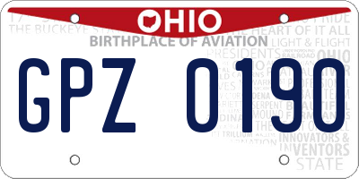 OH license plate GPZ0190