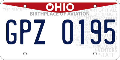 OH license plate GPZ0195