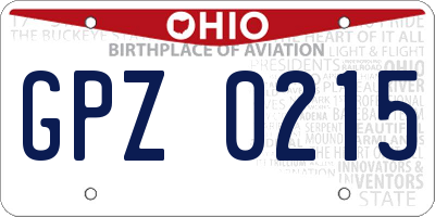 OH license plate GPZ0215
