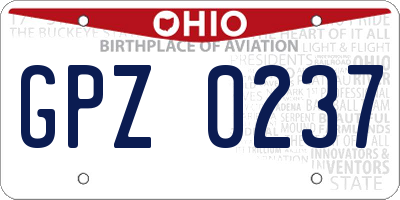 OH license plate GPZ0237