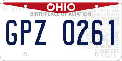 OH license plate GPZ0261