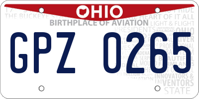 OH license plate GPZ0265