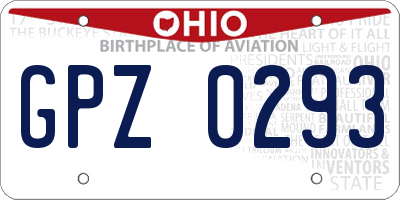 OH license plate GPZ0293