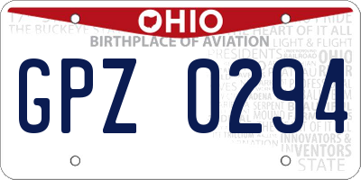 OH license plate GPZ0294
