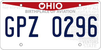 OH license plate GPZ0296