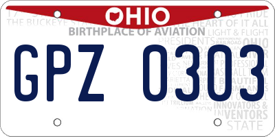 OH license plate GPZ0303