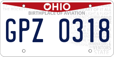 OH license plate GPZ0318