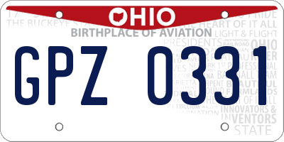 OH license plate GPZ0331
