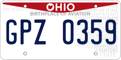 OH license plate GPZ0359