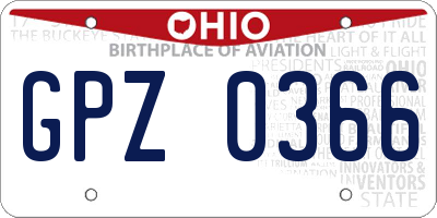 OH license plate GPZ0366