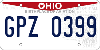 OH license plate GPZ0399