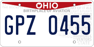 OH license plate GPZ0455