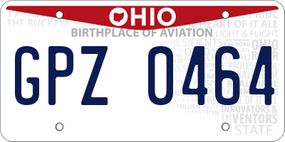 OH license plate GPZ0464