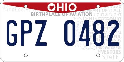 OH license plate GPZ0482