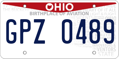 OH license plate GPZ0489