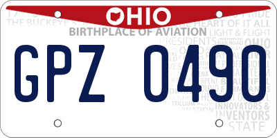 OH license plate GPZ0490