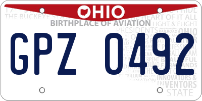 OH license plate GPZ0492