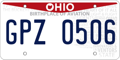 OH license plate GPZ0506