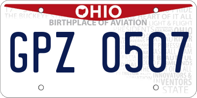 OH license plate GPZ0507