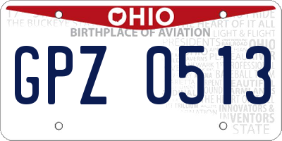 OH license plate GPZ0513