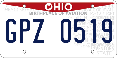 OH license plate GPZ0519