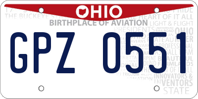 OH license plate GPZ0551