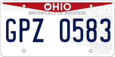 OH license plate GPZ0583