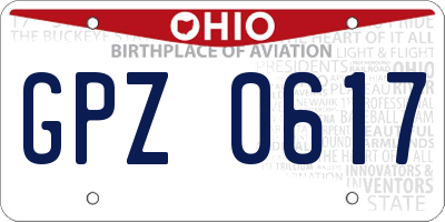 OH license plate GPZ0617