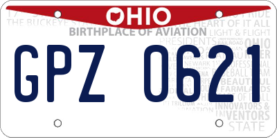 OH license plate GPZ0621